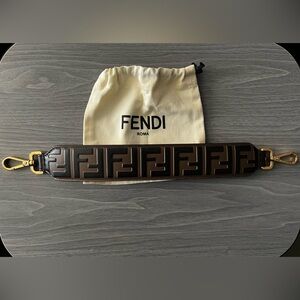 Fendi Black and Brown Zucca Mini Strap You